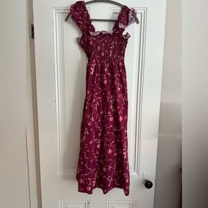 [Hill House] Burgundy and Pink Nap Dress